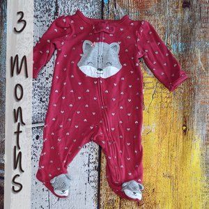 Gently worn footed baby girl pajamas